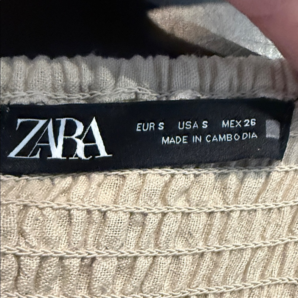 Zara Women’s linen beige Boho Dress - Picture 5 of 6